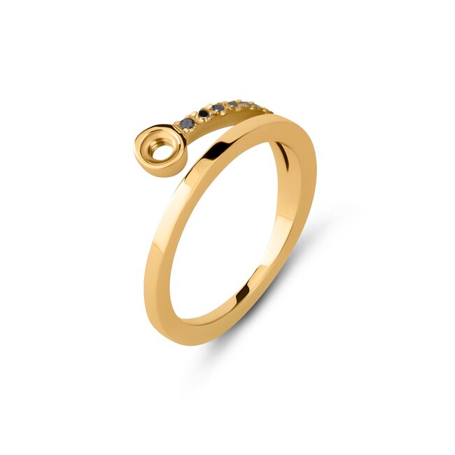 LIMITED EDITION Twisted Tami Ring  Black - Goudkleurig