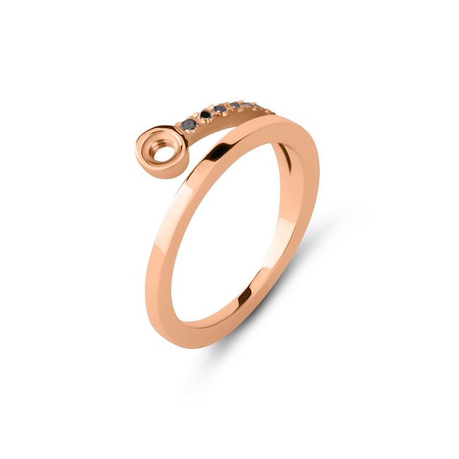 LIMITED EDITION Twisted Tami Ring Black - Rosékleurig