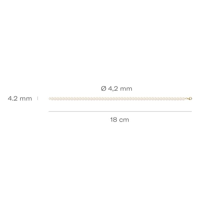 Armband 2253 YPW - Geelgoud (14k) met Parels