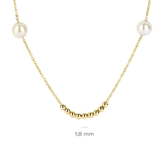 Collier 3183YPW - Geelgoud (14k) met Parels