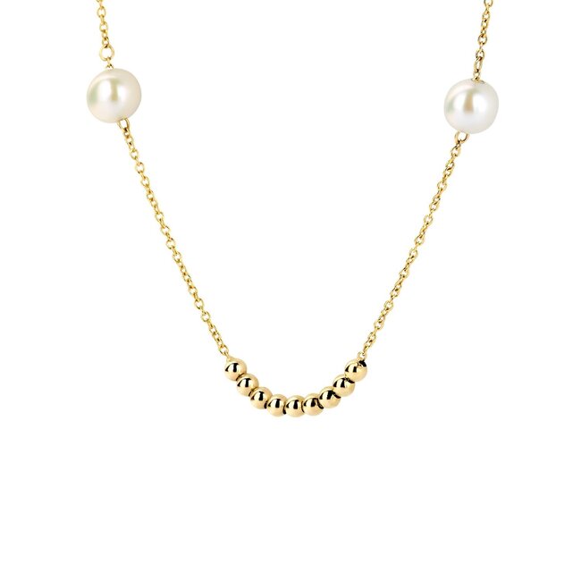 Collier 3183YPW - Geelgoud (14k) met Parels