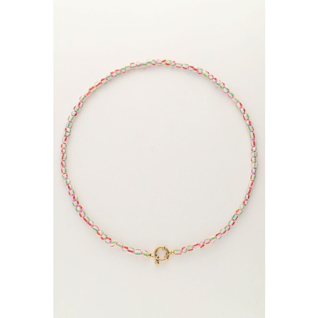 Island groene kralen ketting met slotje