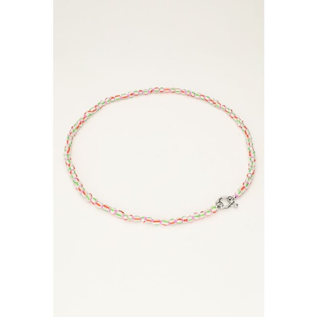 Island groene kralen ketting met slotje