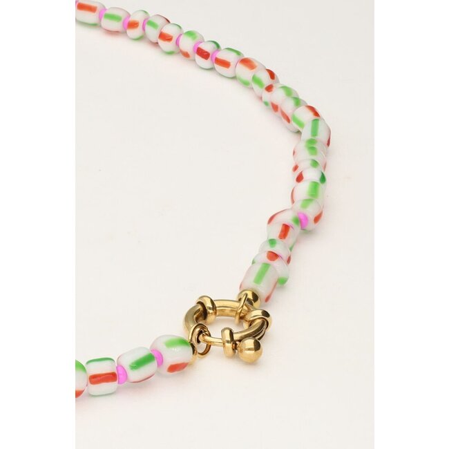 Island groene kralen ketting met slotje