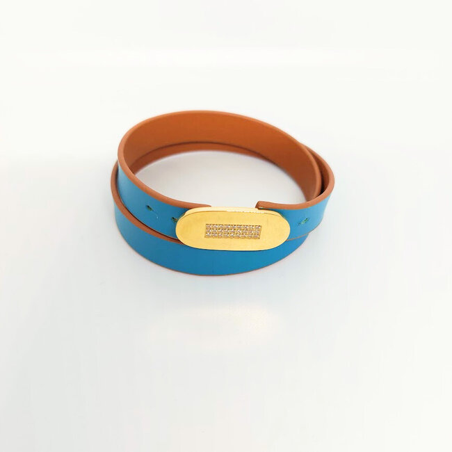 Armband Double Leather - Turquoise