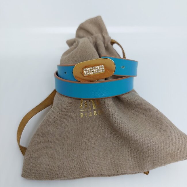 Armband Double Leather - Turquoise
