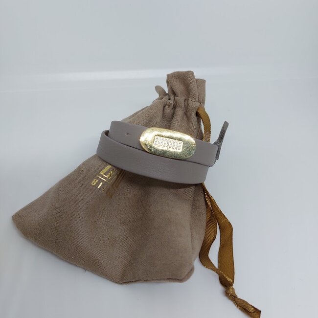 Armband Double Leather - Taupe