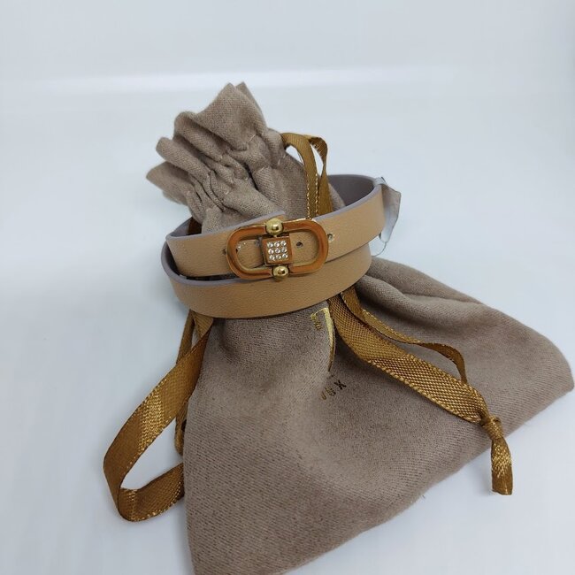 Armband Double Leather - Light Brown