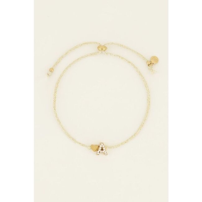 Beige initial armband