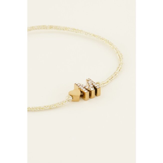 Beige initial armband