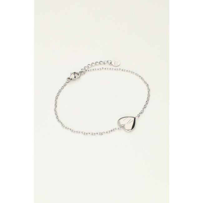 Hart armband met initial