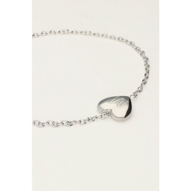 Hart armband met initial
