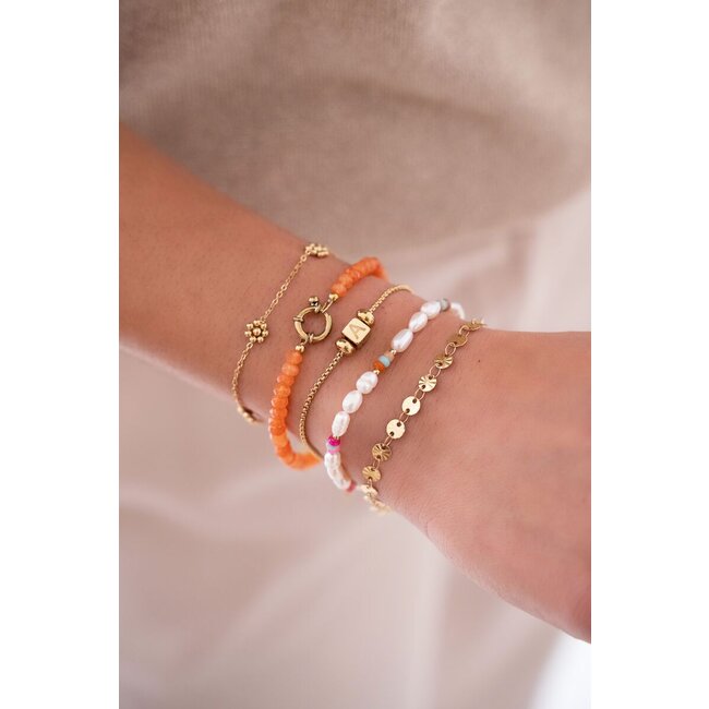 Cubes bedel initiaal armband - Goudkleurig