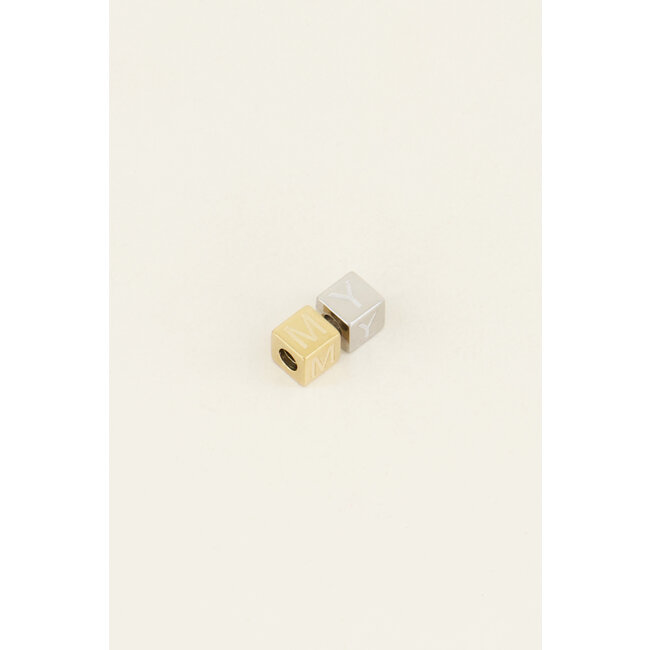 Cubes bedel initiaal armband - Goudkleurig