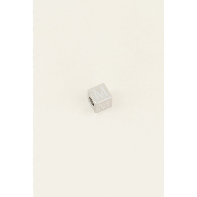 Cubes bedel initiaal armband - Zilverkleurig
