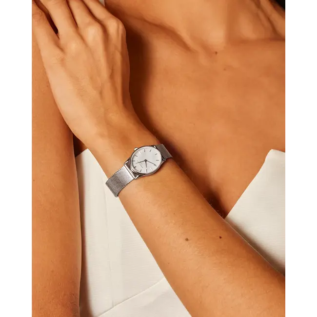 Dameshorloge Oval Pearl Mesh