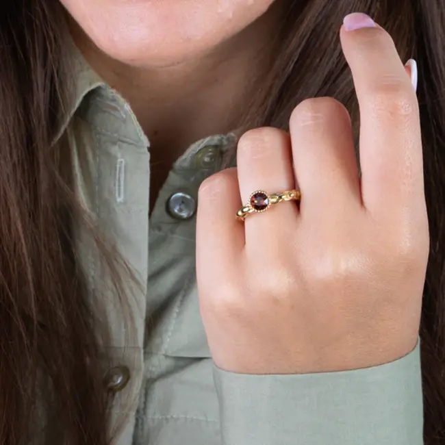 Twisted Bali Petit CZ -  Amethyst