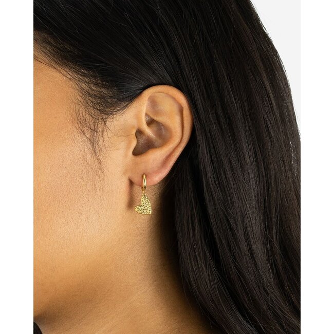 Hart Oorbel Single Piece Verguld