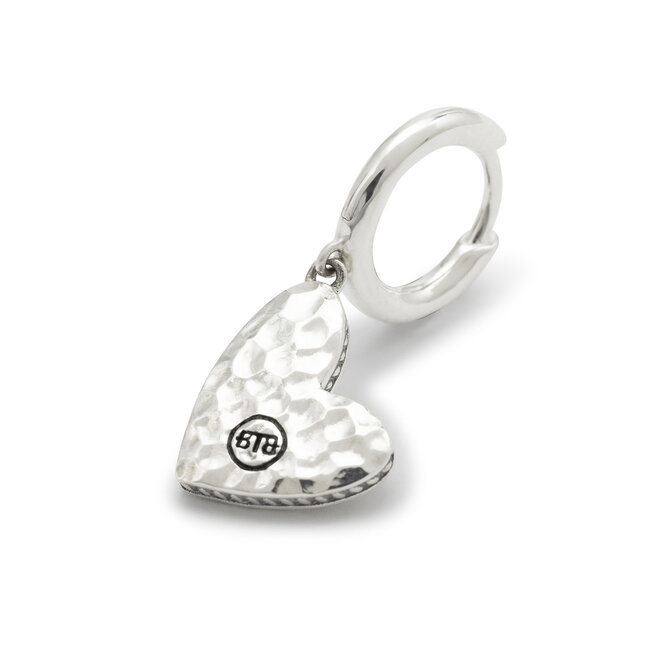 Hart Oorbel Single Piece Zilver