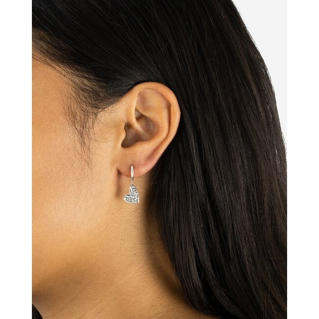 Hart Oorbel Single Piece Zilver