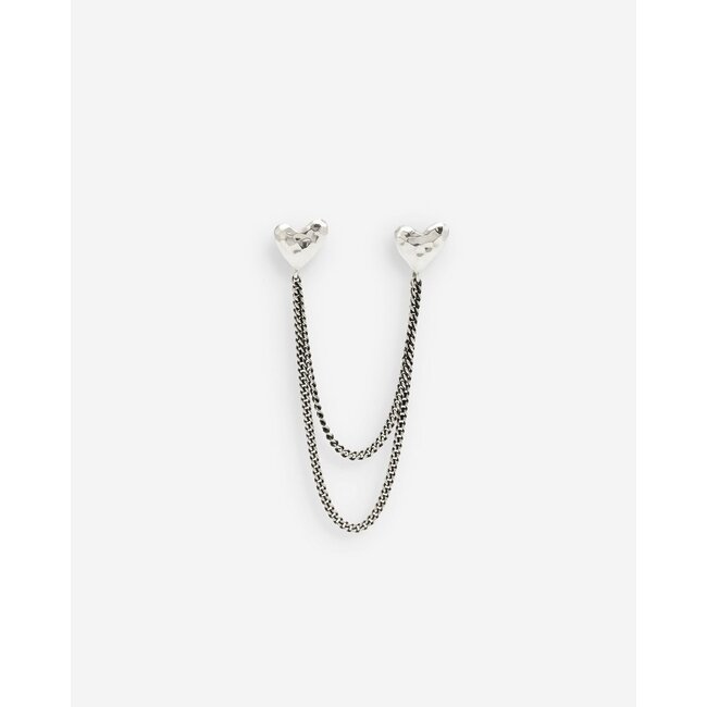 Dubbel Hart Studs Single Piece Zilver