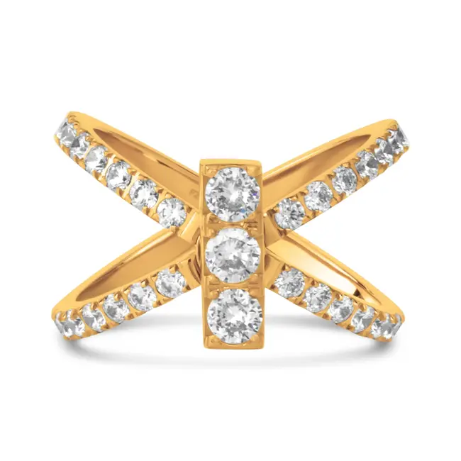 Twisted Sparkling Daisy Ring Set