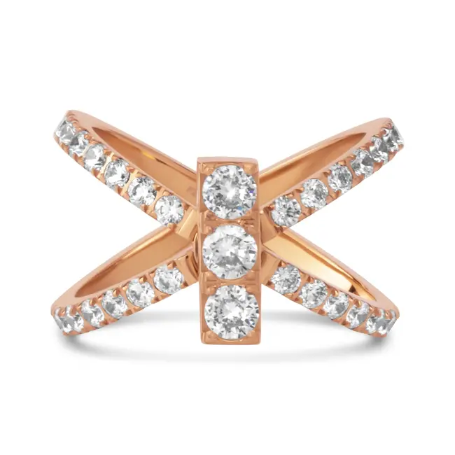 Twisted Sparkling Daisy Ring Set