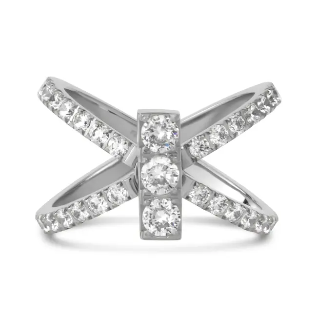 Twisted Sparkling Daisy Ring Set