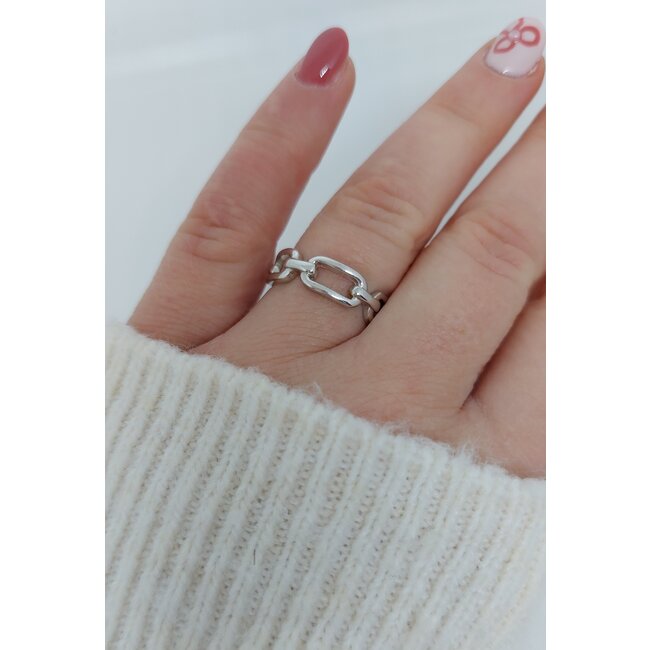 Ring met schakels - Zilver
