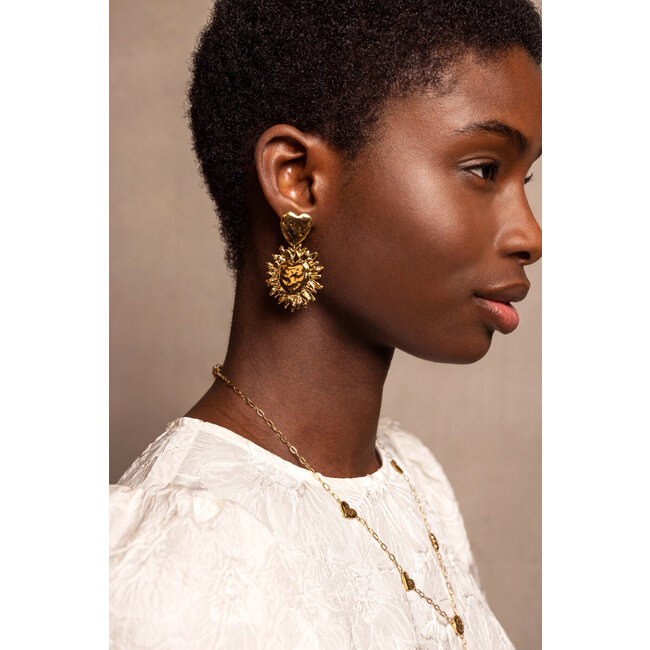 Iconic oorhangers dubbele zonnig hart