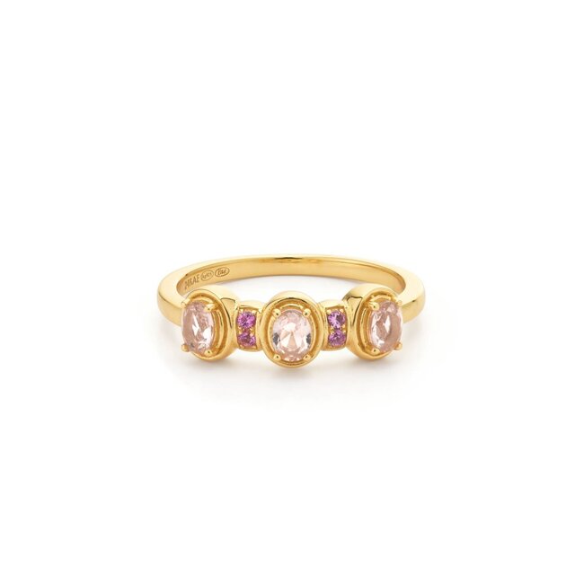 Ring met roze stenen maat 52- 124144Y