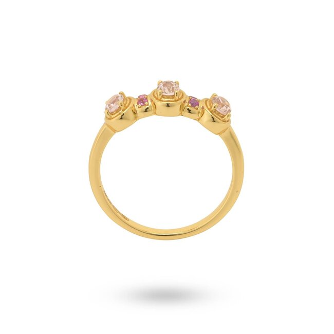 Ring met roze stenen maat 52- 124144Y