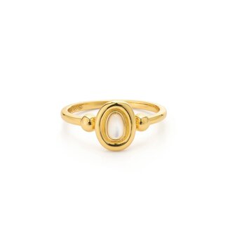 24Kae Klassieke ring met ovale parel - 124145Y