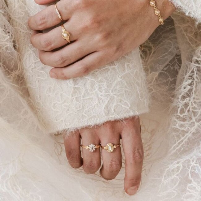 Ring met gekleurde steen - 124146Y