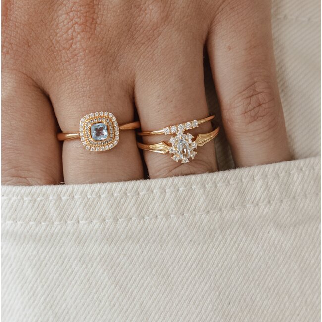 Ring met kleine witte stenen - 124151Y