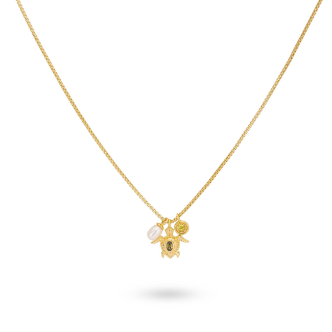 Ketting met schildpad en zoetwater parel - 32483Y