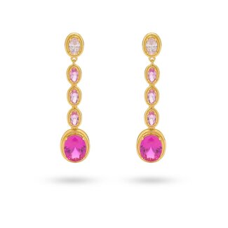 24Kae Statement oorbel met roze stenen - 424129Y