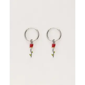 My Jewellery Vintage oorringen met rode roos