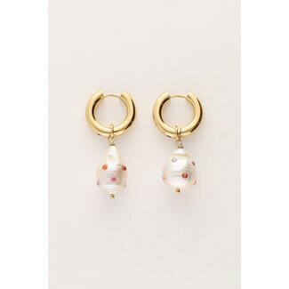 My Jewellery Oorringen met zoetwaterparel met multikleur studs