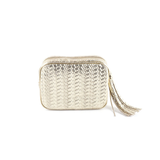 Lederen handtas metallic - Goud