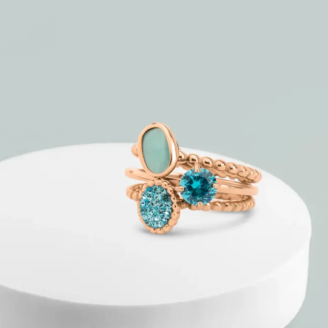 Twisted Beachy Glow Ringen Set