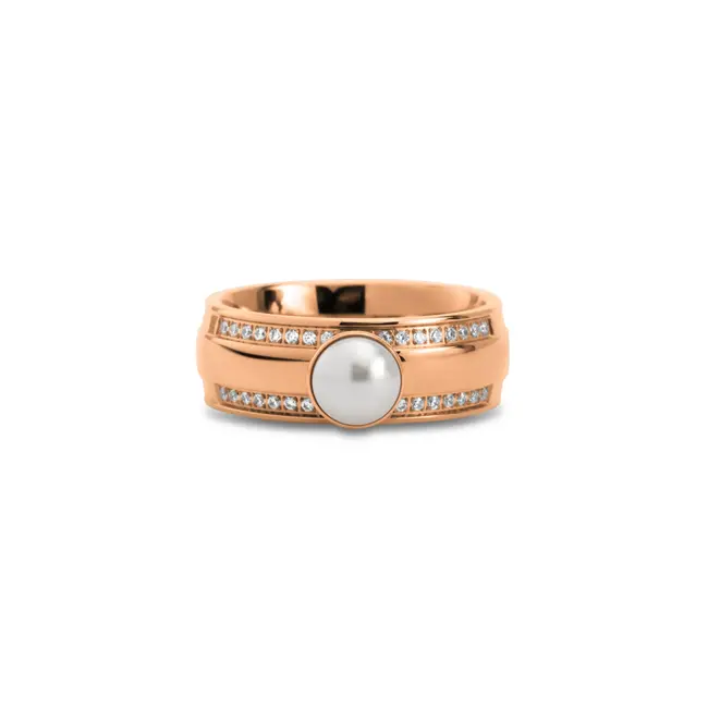 Twisted Girls Love Pearls Ring Set