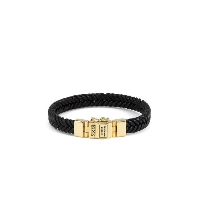 Armband Barbara Leather Black Verguld