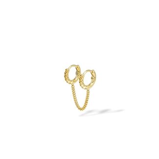 Buddha to Buddha Oorknopje Nathalie Double Linked Hoops Verguld Single Piece