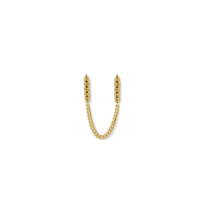 Oorknopje Nathalie Double Linked Hoops Verguld Single Piece