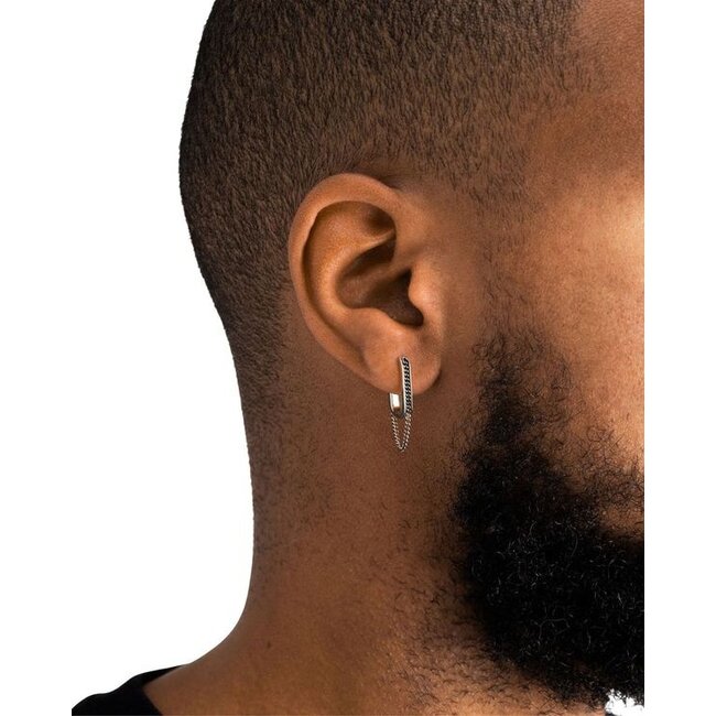 Oorbel Essential Hoop Chainlink Zilver Single Piece