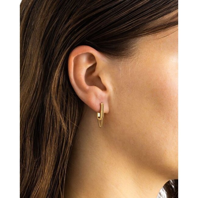 Oorbel Essential Hoop Chainlink Verguld Single Piece