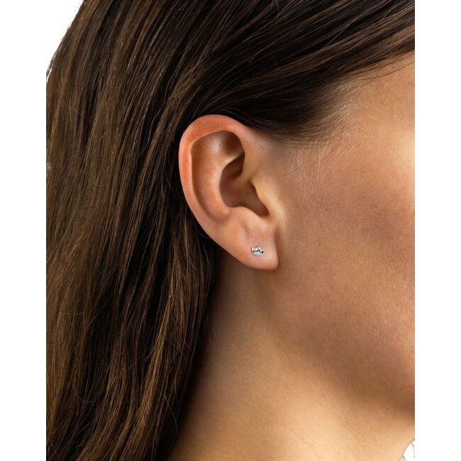 Oorknopje Lotus Stud Flatback Zilver Single Piece