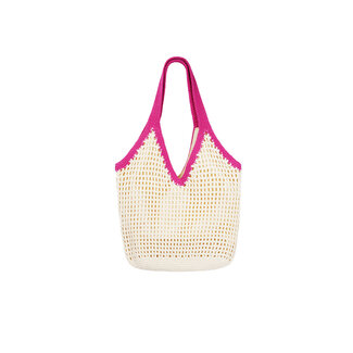 Gimme Fashion Strandtas met gekleurd hengsel - fuchsia