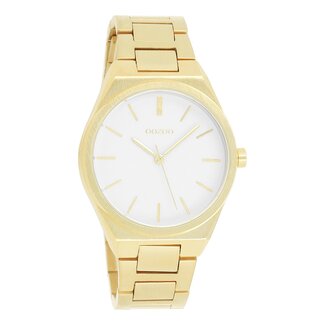 Oozoo Goudkleurig dameshorloge met stalen band  34mm
